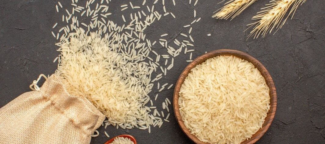top-view-raw-rice-inside-bag-plate-grey-surface_20(1) Largest Exporter of Jeerakasala Rice